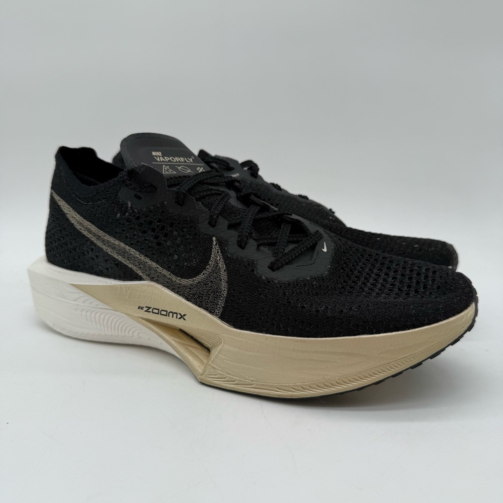 Nike ZoomX VaporFly Next% 3 Black Metallic Gold Mens Size 9.5 Shoes DV4129 001